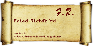 Fried Richárd névjegykártya
